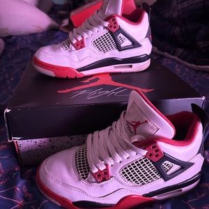 fire red jordan 4s
